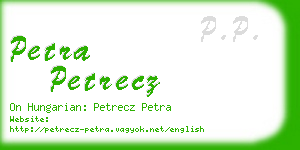 petra petrecz business card